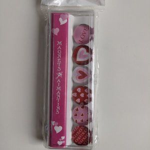 New in package set of 6 cute heart theme magnets